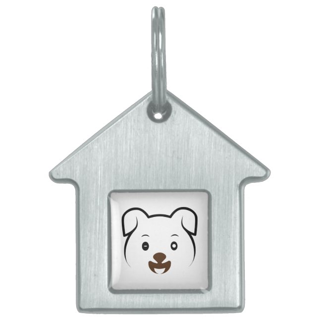 Cute Puppy Wink Pet ID Tag (Front)