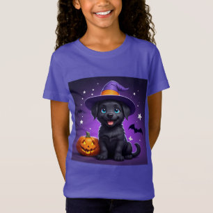 Cute Puppy Witch Hat Halloween 🐶 T-Shirt