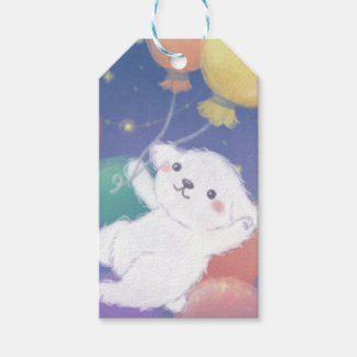 Cute Puppy with Balloons & Stars Gift Tags