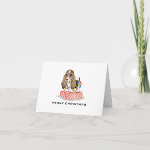 Cute Puppy with Christmas Lights Card