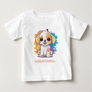 Cute Puppy with Colourful Spots Baby T-Shirt
