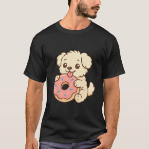 Cute Puppy with Doughnut – Sweet Treat Design T-Shirt
