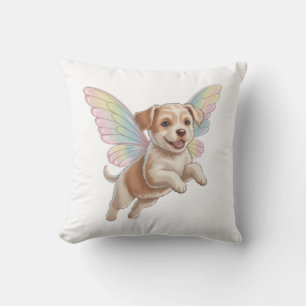 Cute Puppy with Glowing Fairy Wings — Magical Pet Cushion