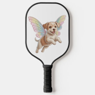 Cute Puppy with Glowing Fairy Wings — Magical Pet Pickleball Paddle