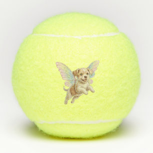 Cute Puppy with Glowing Fairy Wings — Magical Pet Tennis Balls