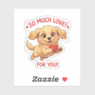 Cute Puppy with Heart Illustration