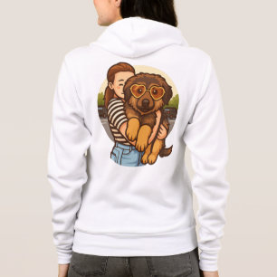 Cute Puppy with Heart Sunglasses  Hoodie