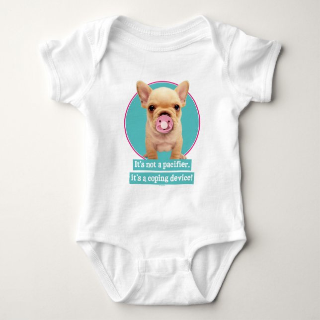 Cute Puppy with Pacifier Baby Bodysuit (Front)