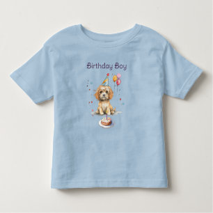 Cute Puppy with Party Hat Birthday Toddler T-Shirt