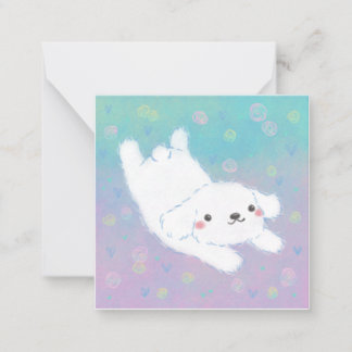 Cute Puppy with Pastel Flowers Card