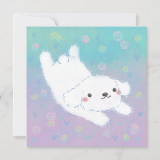Cute Puppy with Pastel Flowers Invitation