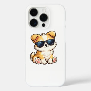 Cute Puppy with Sunglasses Kawaii Design iPhone 16 Pro Case