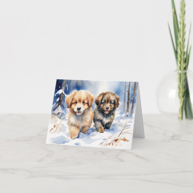 Cute Puppy Xmas Card (Front)
