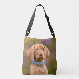 Cute puppyeyed Hungarian Vizsla Dog Puppy Photo // Crossbody Bag