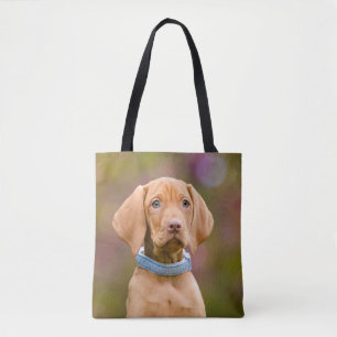 Cute puppyeyed Hungarian Vizsla Dog Puppy Photo - Tote Bag