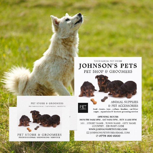 Cute Pups, Pet Store & Groomers Advertising Flyer (Creator Uploaded)
