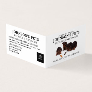 Cute Pups, Pet Store & Groomers Detailed Business Card