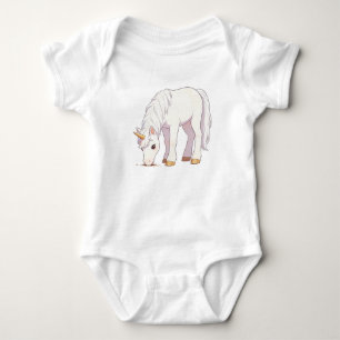 Cute Pure White Unicorn Grazing Kawaii Unisex T-Sh Baby Bodysuit