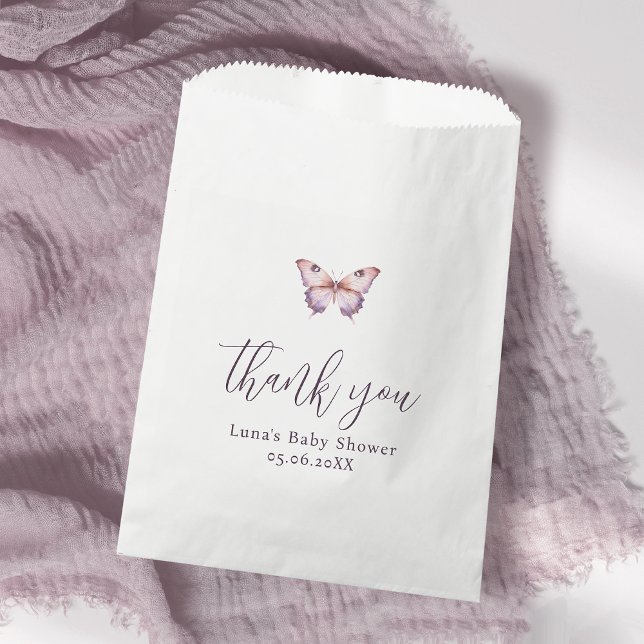 Cute Purple and Pink Butterfly Baby Shower Favour Bags (Creator Uploaded)