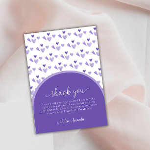 Cute Purple Arch Sweetheat Valentine Baby Shower Thank You Card