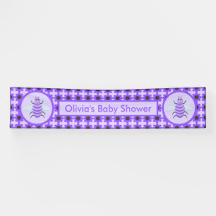 Cute Purple Baby bee Gender Neutral Baby Shower Banner