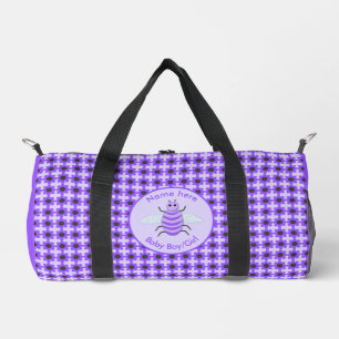Cute Purple Baby Bee Gender Neutral Custom Diaper Duffle Bag