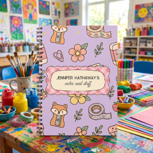 Cute Purple Back to School Notebook Pattern