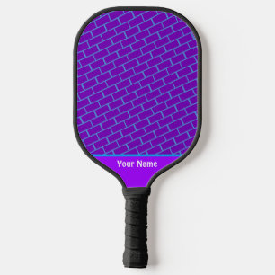Cute Purple Brick Pattern Pro Pickleball Paddle