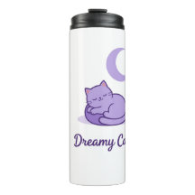 Cute Purple Cat Moon Travel Mug Gift
