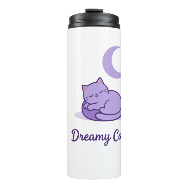 Cute Purple Cat Moon Travel Mug Gift (Front)
