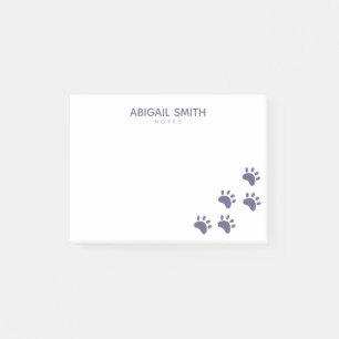 Cute Purple Cat Paw Prints - Personalized Post-it Notes