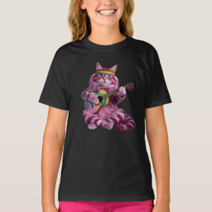 Cute Purple Cat Rocker T-Shirt