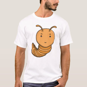 Cute Purple Centipede Happy Kawaii Caterpillar  T-Shirt
