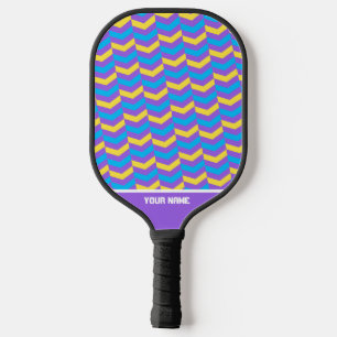 Cute Purple Chequered Pickleball Paddle