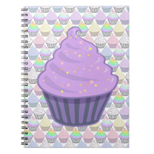 Cute Purple Cupcake Swirl Icing With Sprinkles Notebook