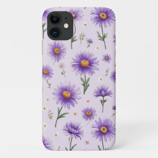 Cute Purple Daisies Floral Aesthetic Phone Case
