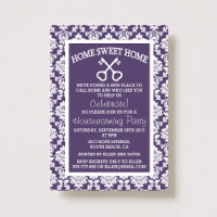 Cute Purple Damask Home Sweet Home Housewarming