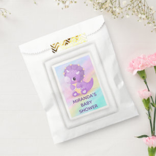 Cute Purple Dinosaur Baby Shower  Favour Bags