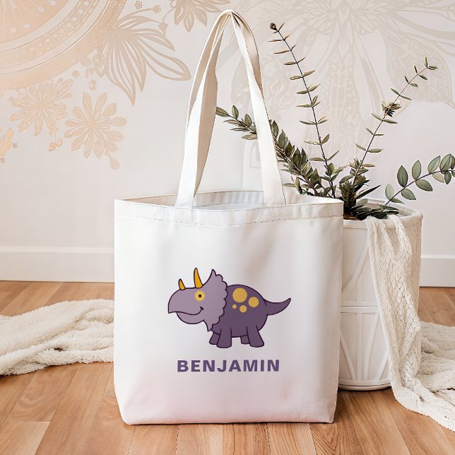 Cute Purple Dinosaur Kids Tote Bag (Creator Uploaded)