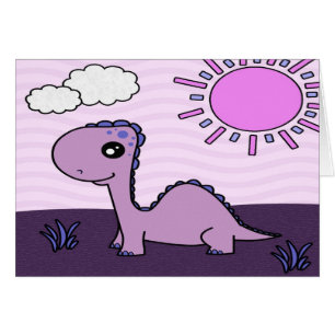 Cute Purple Dinosaur Scene
