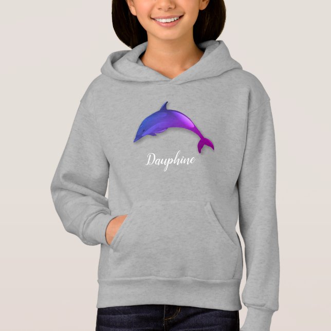 Cute  purple  dolphin  -  add name (Front)