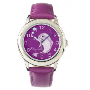 Cute Purple Dolphin Personalised Watch