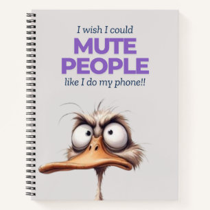Cute Purple Duck Spiral Notebook 