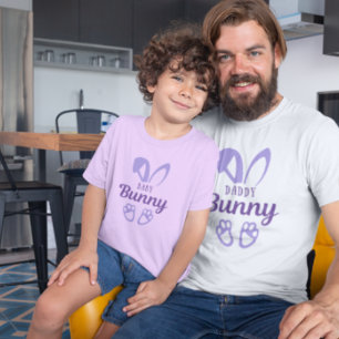 Cute Purple Easter Daddy Bunny Rabbit Ears T-Shirt