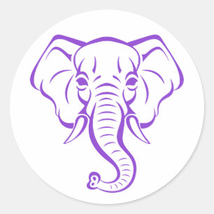 Cute Purple Elephant Mum Design For Elephant lover Classic Round Sticker