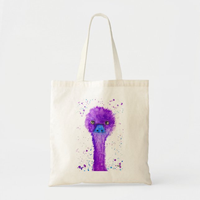 Cute purple emu tote bag (Front)