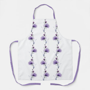 Cute Purple Floral Apron