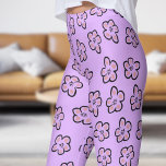 Cute Purple Floral Pattern Leggings<br><div class="desc">Freshen Up Your Wardrobe with Modern Mimulus Floral Leggings!
Experience effortless style with these Modern Mimulus floral leggings! Featuring gentle pastel floral hues,  these leggings offer a chic,  comfy fit that’s perfect for lounging,  casual errands,  or everyday adventures. Stay trendy and comfortable—shop now and let your style bloom beautifully!</div>