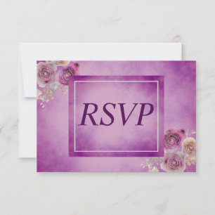 Cute Purple Floral RSVP Card