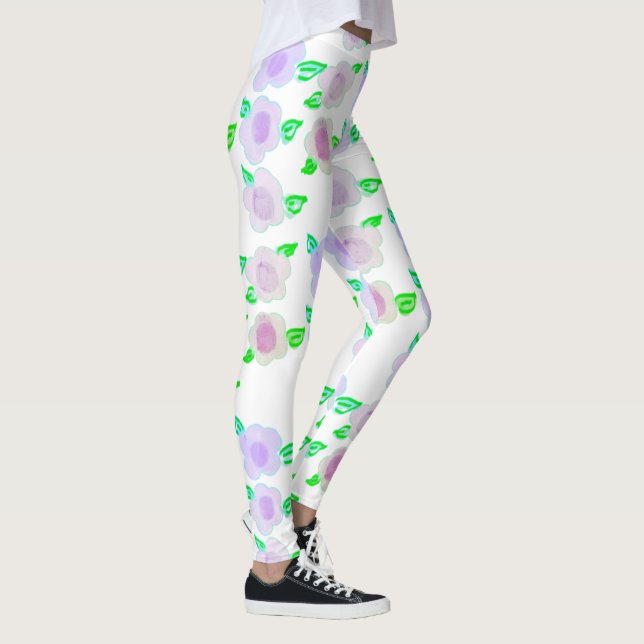 Cute Purple Flower Leggings (Right)